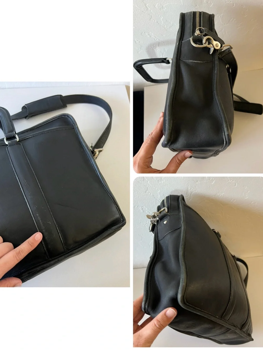 Coach Vintage Bonnie Cashin Black Leather Briefcase Laptop bag 1990